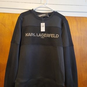 Karl Lagerfeld Mesh Neoprene Pullover Shirt